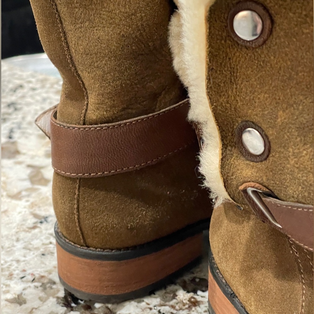 Matt Bernson Tundra Shearling Boots 7.5 Suede Buckle Winter Booties - Picture 11 of 13